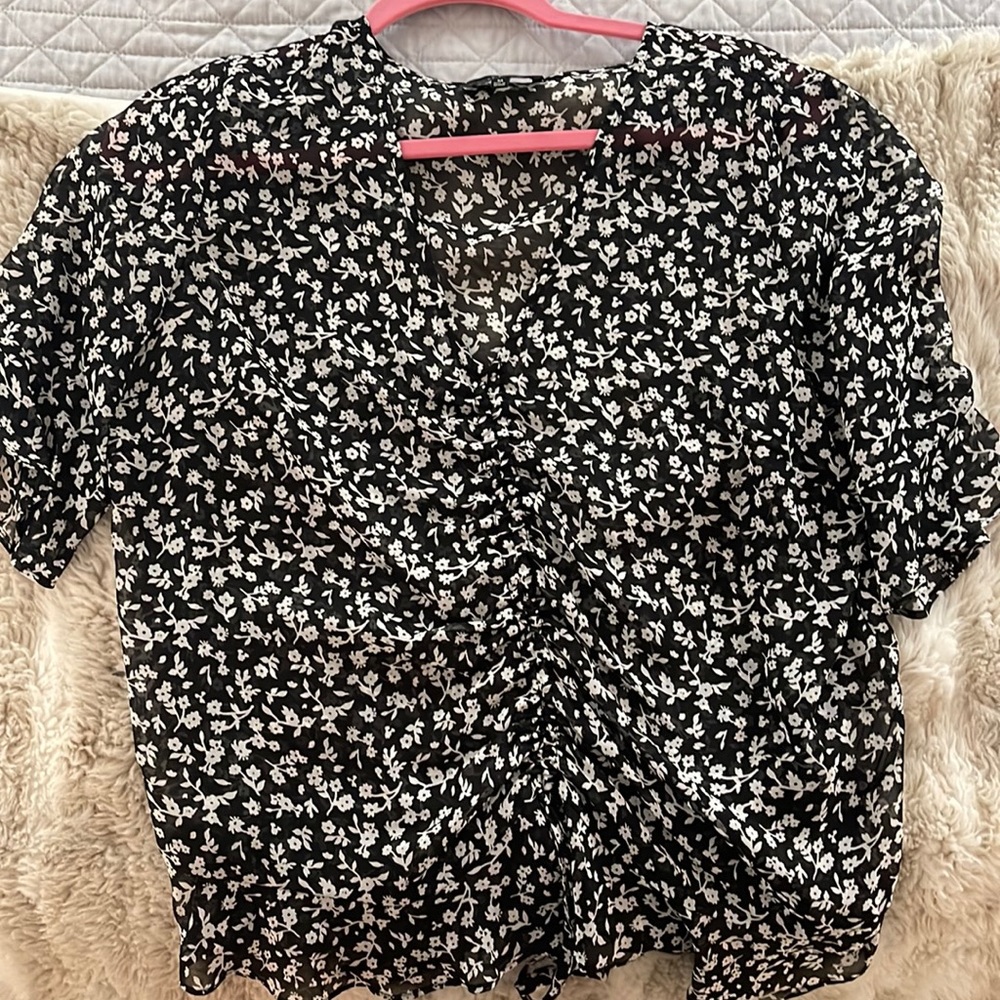 Lucky Brand sheer floral top